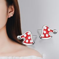 1 Pair Cute Christmas Tree Flower Snowman Epoxy Plating Inlay Copper Zircon Earrings sku image 7
