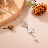 Sweet Simple Style Butterfly Shell Alloy Plating Inlay Pearl Gold Plated Women's Pendant Necklace main image 1