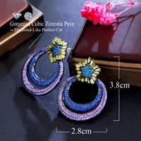 1 Pair Vintage Style Round Rainbow Bow Knot Plating Inlay Copper Zircon 14k Gold Plated Rhodium Plated Drop Earrings main image 2