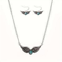 Retro Wings Alloy Inlay Turquoise Women's Jewelry Set main image 3