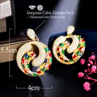 1 Pair Casual Romantic Commute Geometric Round Water Droplets Plating Inlay Copper Zircon Rhodium Plated Silver Plated Drop Earrings main image 2