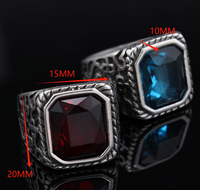 Retro Punk Color Block 304 Stainless Steel Polishing Inlay Gem Men'S Wide Band Rings main image 6
