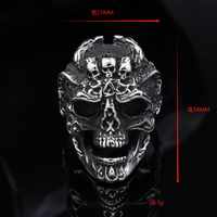 Retro Funny Punk Mask Skull 304 Stainless Steel Polishing Halloween Men'S Wide Band Rings main image 7