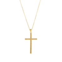 Modern Style Simple Style Cross Copper Plating Inlay Pearl Zircon Pendant Necklace sku image 1