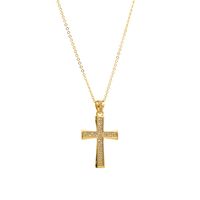 Modern Style Simple Style Cross Copper Plating Inlay Pearl Zircon Pendant Necklace sku image 5