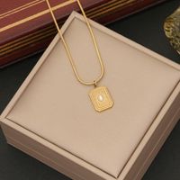 304 Stainless Steel Copper 18K Gold Plated Retro Commute Plating Inlay Rectangle Zircon Jewelry Set main image 5
