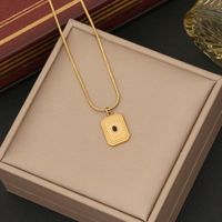 304 Stainless Steel Copper 18K Gold Plated Retro Commute Plating Inlay Rectangle Zircon Jewelry Set main image 4
