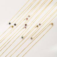 Modern Style Simple Style Shiny Ball Copper Zircon Necklace In Bulk main image 4