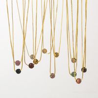 Modern Style Simple Style Shiny Ball Copper Zircon Necklace In Bulk main image 1