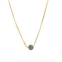 Modern Style Simple Style Shiny Ball Copper Zircon Necklace In Bulk main image 6