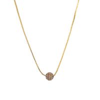 Modern Style Simple Style Shiny Ball Copper Zircon Necklace In Bulk sku image 6