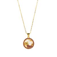 Modern Style Simple Style Round Constellation Copper Zircon Pendant Necklace In Bulk main image 6