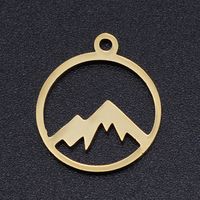 Estilo Simple Montaña Acero Inoxidable Pulido Enchapado Chapado En Oro De 18 Quilates. Dijes Accesorios De Joyería main image 4