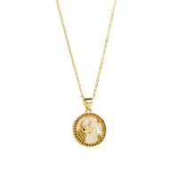 Modern Style Simple Style Round Constellation Copper Zircon Pendant Necklace In Bulk sku image 4