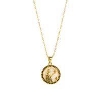 Modern Style Simple Style Round Constellation Copper Zircon Pendant Necklace In Bulk sku image 8