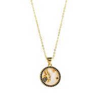 Modern Style Simple Style Round Constellation Copper Zircon Pendant Necklace In Bulk sku image 12