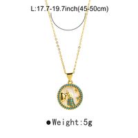 Modern Style Simple Style Round Constellation Copper Zircon Pendant Necklace In Bulk main image 2