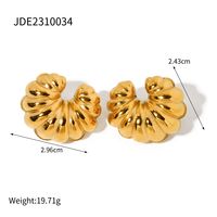1 Pair IG Style C Shape Solid Color Plating 304 Stainless Steel Ear Studs sku image 1