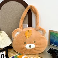 Women's Plush Little Bear Cute Oval Zipper Shoulder Bag Tote Bag main image 2