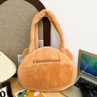 Women's Plush Little Bear Cute Oval Zipper Shoulder Bag Tote Bag main image 4