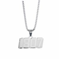 304 Stainless Steel 18K Gold Plated Hip-Hop Plating Number Pendant Necklace main image 3