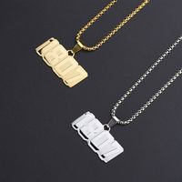 304 Stainless Steel 18K Gold Plated Hip-Hop Plating Number Pendant Necklace main image 6