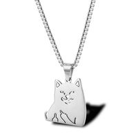 304 Stainless Steel 18K Gold Plated Hip-Hop Funny Plating Cat Pendant Necklace main image 3
