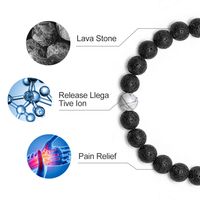 Casual Classic Style Round Lion Stainless Steel Volcanic Rock Beaded Women's Bracelets main image 3