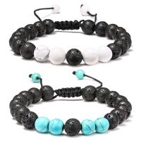 Casual Classic Style Round Lion Stainless Steel Volcanic Rock Beaded Women's Bracelets main image 5