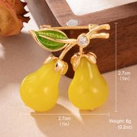 Simple Style Classic Style Fruit Copper Inlay Resin Zircon Women's Brooches sku image 1