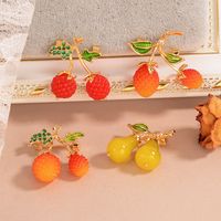 Simple Style Classic Style Fruit Copper Inlay Resin Zircon Women's Brooches main image 1