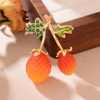 Simple Style Classic Style Fruit Copper Inlay Resin Zircon Women's Brooches main image 6