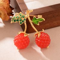 Simple Style Classic Style Fruit Copper Inlay Resin Zircon Women's Brooches main image 5