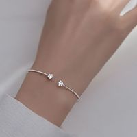Elegant Star Solid Color Sterling Silver Plating Inlay Zircon White Gold Plated Bangle main image 3