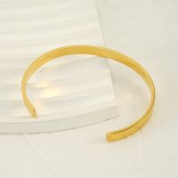 Simple Style Solid Color 304 Stainless Steel 18K Gold Plated Titanium Steel Cuff Bracelets Bangle In Bulk main image 5