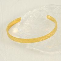 Simple Style Solid Color 304 Stainless Steel 18K Gold Plated Titanium Steel Cuff Bracelets Bangle In Bulk main image 4