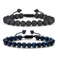 Casual Classic Style Round Lion Stainless Steel Volcanic Rock Beaded Women's Bracelets sku image 6