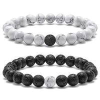 Casual Classic Style Round Lion Stainless Steel Volcanic Rock Beaded Women's Bracelets sku image 5