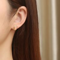 1 Pair Elegant French Style Oval Polishing Plating Inlay 304 Stainless Steel Opal 18K Gold Plated Ear Studs main image 1