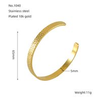 Simple Style Solid Color 304 Stainless Steel 18K Gold Plated Titanium Steel Cuff Bracelets Bangle In Bulk sku image 1