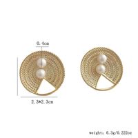 1 Pair Simple Style Round Hollow Out Inlay Sterling Silver Pearl Ear Studs sku image 1