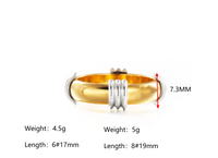 304 Stainless Steel 18K Gold Plated Streetwear Plating Circle Rings main image 2