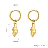 1 Pair Simple Style Classic Style Starfish Conch Shell Plating Stainless Steel 18K Gold Plated Earrings sku image 1