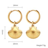 1 Pair Simple Style Classic Style Starfish Conch Shell Plating Stainless Steel 18K Gold Plated Earrings sku image 2