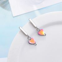 1 Pair Simple Style Heart Shape Plating Copper Drop Earrings main image 4