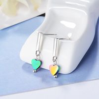 1 Pair Simple Style Heart Shape Plating Copper Drop Earrings main image 5