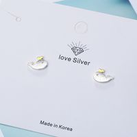 1 Pair Ig Style Cute Whale Plating Hollow Out Copper Ear Studs main image 3