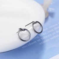 1 Pair Simple Style Round Plating Copper White Gold Plated Ear Studs sku image 2