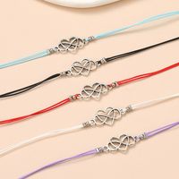 Simple Style Infinity Heart Shape Alloy Wax Line Plating Hollow Out Couple Bracelets main image 3