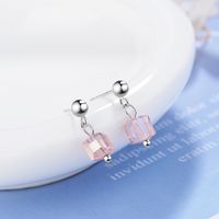 1 Pair Simple Style Geometric Plating Artificial Crystal Drop Earrings sku image 2